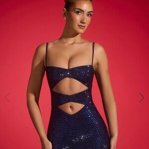 NWT Oh Polly size us 8 Stunning Blue Cutout Dress